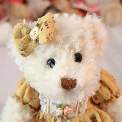2pcs/lot 26cm Lovely Couple Teddy Bear Peluche Toys Kawaii Dress Bear Dolls Stuffed Soft Toy for Girls Baby Girlfriend Gifts My Store