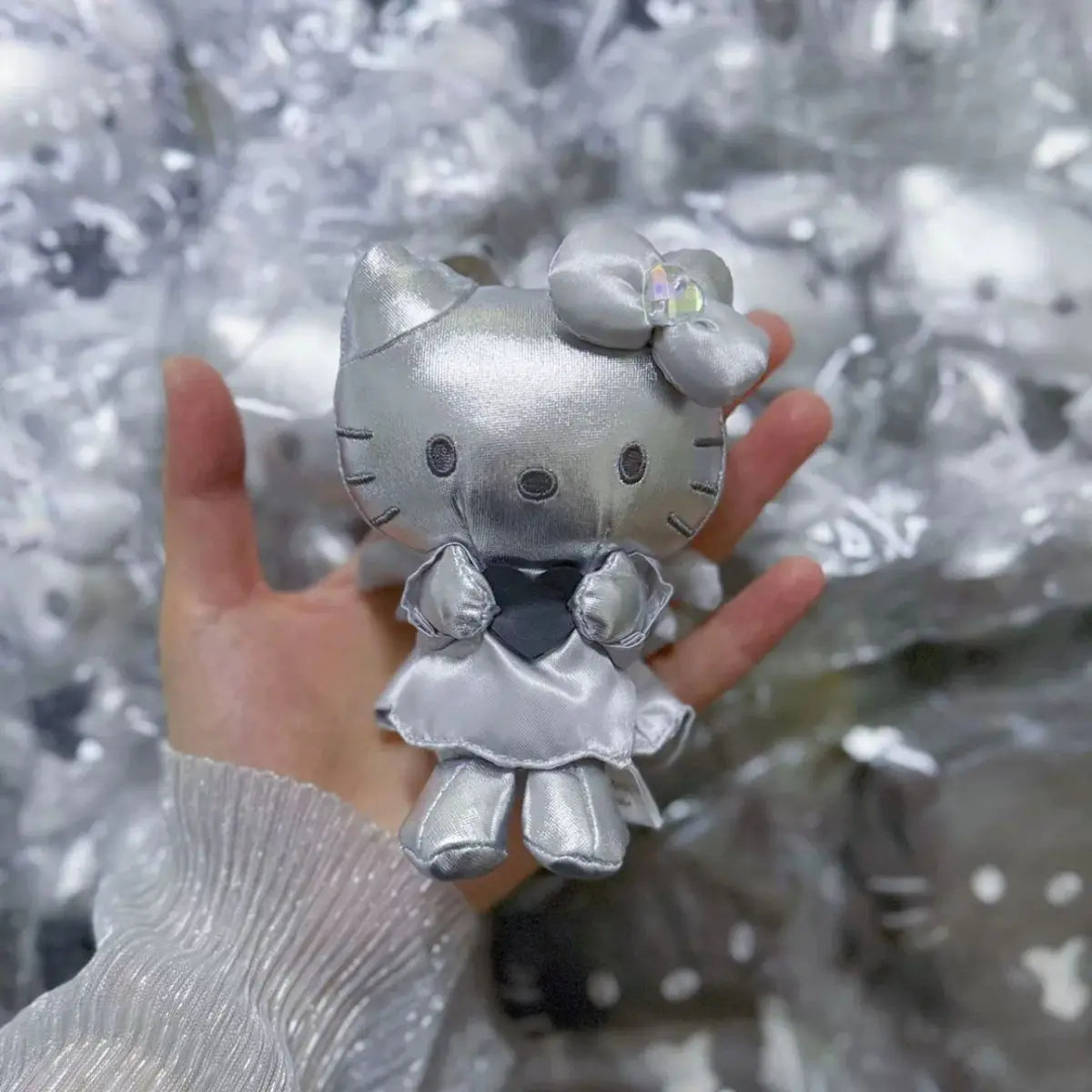 Sanrio Hello Kitty Collectible Black White Angel Devil Couple Plush Doll Set Soft Stuffed Toy Bag Pendant Gift for Girls My Store