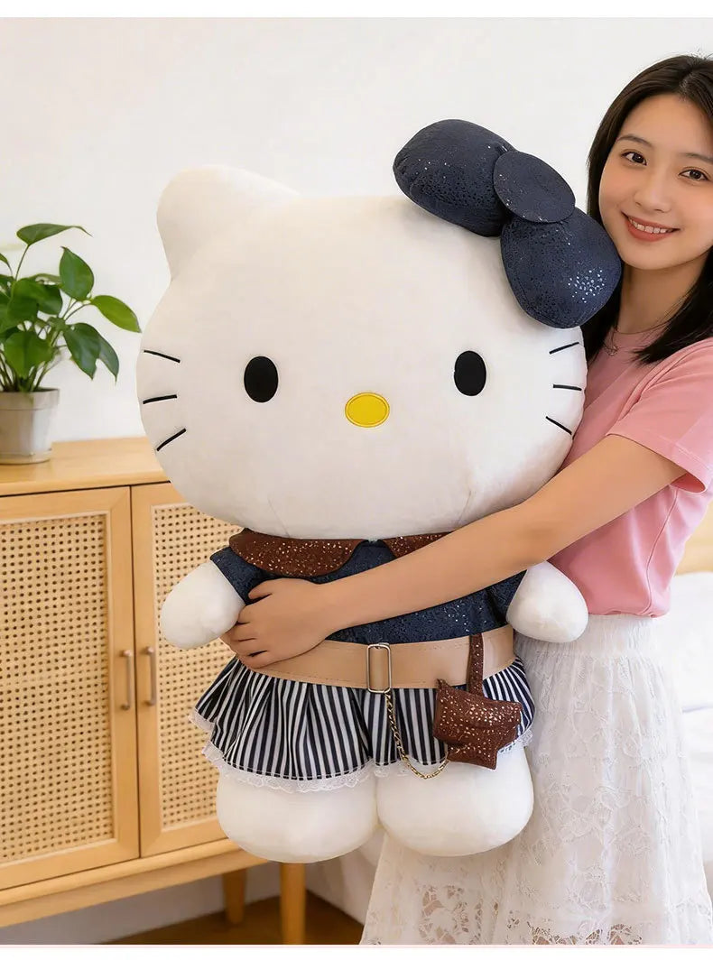40-80CM Large Big Size Hello Kitty Plushies Sanrio Cartoon Anime Peluche Comfortable Soft Doll Ornament Children's Toy Gifts My Store