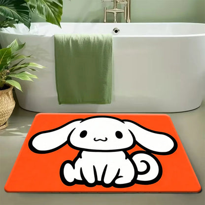 Hello Kitty Kawaii Doormat 2D Flat Print Black Pink Bow Pattern Non-Slip Absorbent Floor Mat for Christmas Entryway Home Decor My Store
