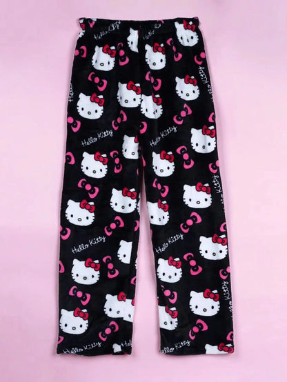 2026 New Hello Kitty Pajamas Pants Anime Women's Pajama Pants Cartoon Couple Home Sleepwear Trousers Leisure Home Clothing My Store