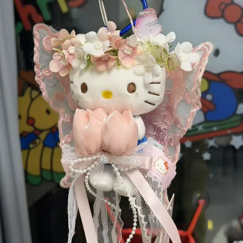 Hello Kitty cosplay butterfly fairy series cartoon plush doll keychain PP cotton stuffed doll kawaii pendant decoration gift My Store