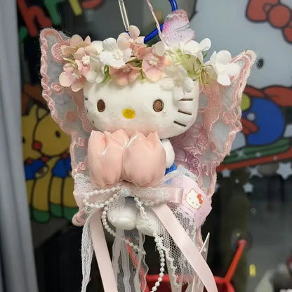 Hello Kitty cosplay butterfly fairy series cartoon plush doll keychain PP cotton stuffed doll kawaii pendant decoration gift My Store