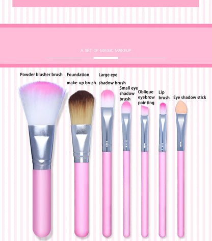 Hello Kitty 7Pcs Makeup Brush Set Kawaii Y2K Multifunctional Cosmetics Tool With Storage Case Cute Gift For Women Girls My Store