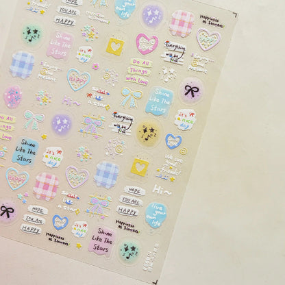 Balloon Puppy Jelly 5D Nail Art Stickers 3D Cute Love Bows Cherry Adhesive Nail Stickers Manicure Decals DIY Nail Accessories My Store
