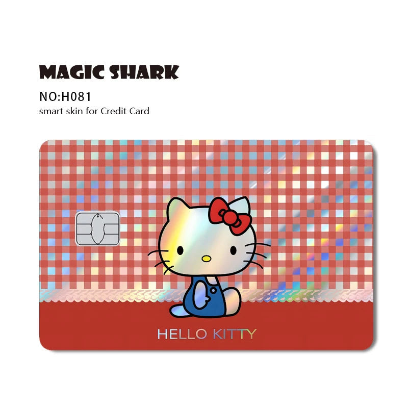 Hot Sale Hello Kitty Kuromi Holographic Laser Shinny Film Skin Cover Sticker for Debit Credit Card Bank Card My Store