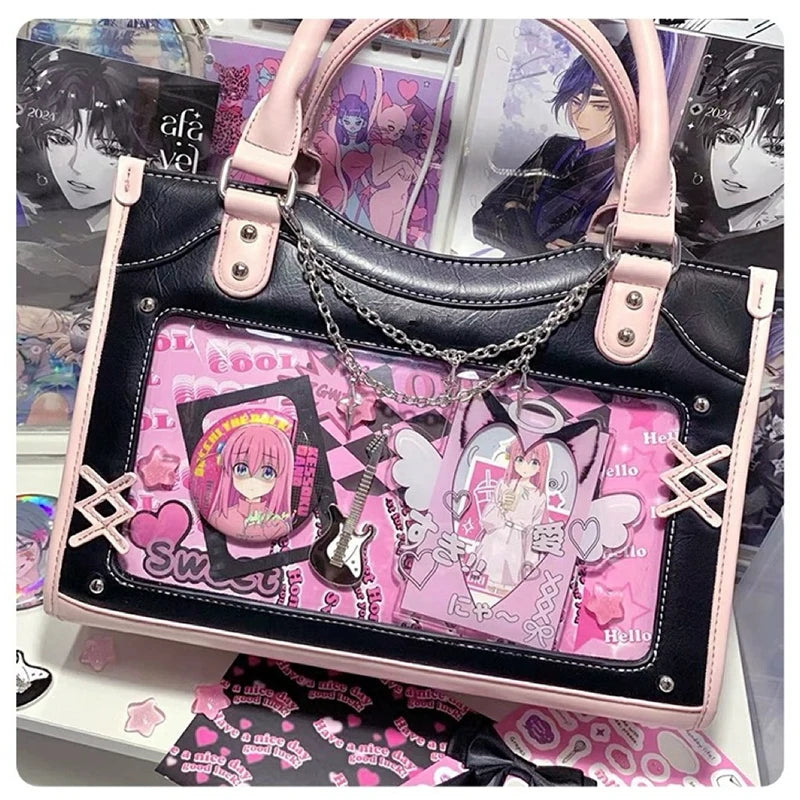 Y2K Cute Ita Bag Girl Transparent Messenger Bag Women's Fashion Shoulder Crossbody Bag Ladys DIY Display Tote Bag Lolita Handbag My Store
