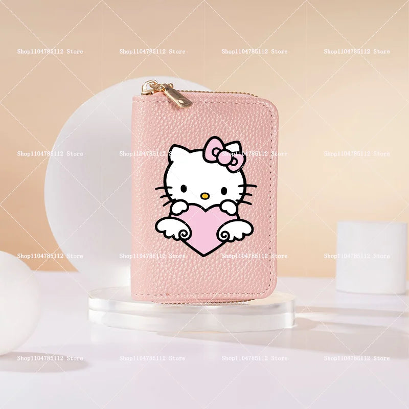Hello Kitty Short Coin Purse with Card Slots Zipper Wallet Large Capacity Multiple Colors Credit Card Holder Coin Packet Gift My Store