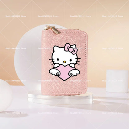 Hello Kitty Short Coin Purse with Card Slots Zipper Wallet Large Capacity Multiple Colors Credit Card Holder Coin Packet Gift My Store