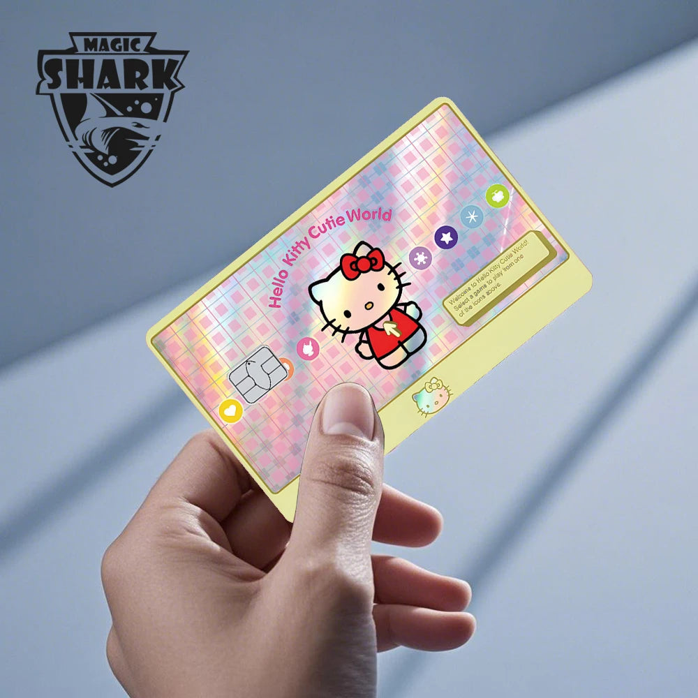 Hot Sale Hello Kitty Kuromi Holographic Laser Shinny Film Skin Cover Sticker for Debit Credit Card Bank Card My Store