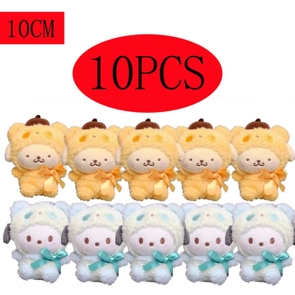 10pcs Sanrio Keychain Plush Anime Kuromi Doll Keyring Hello Kitty Plushie Cinnamoroll KeyChains Bag Pendant Toy Gift for Girls My Store
