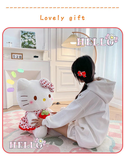New Hello Kitty Plush Toy Large Strawberry Cat Stuffed Animal Cute Kids Birthday Xmas Gift for Children Soft Doll Wholesale My Store