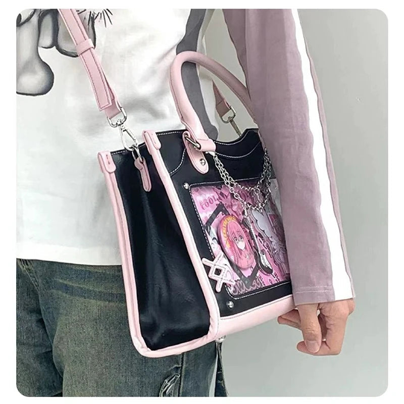 Y2K Cute Ita Bag Girl Transparent Messenger Bag Women's Fashion Shoulder Crossbody Bag Ladys DIY Display Tote Bag Lolita Handbag My Store