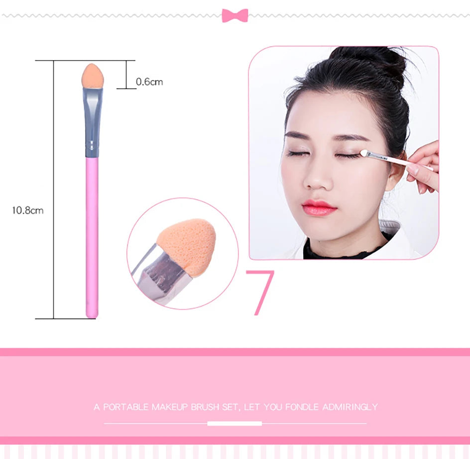 Hello Kitty 7Pcs Makeup Brush Set Kawaii Y2K Multifunctional Cosmetics Tool With Storage Case Cute Gift For Women Girls My Store