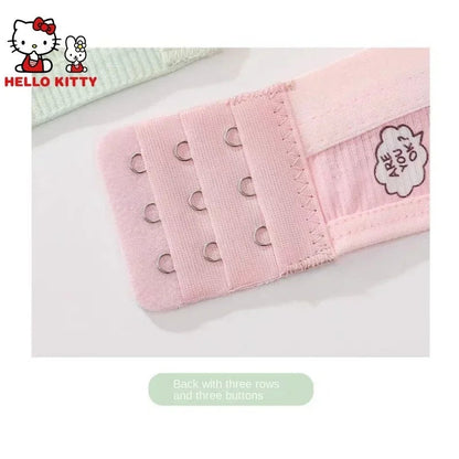 Kawaii Hello Kitty Lingerie Set Cartoon Bra Briefs Women Underwear Soft Comfortable Breathable Wireless Push Up Bra Girl Panties My Store