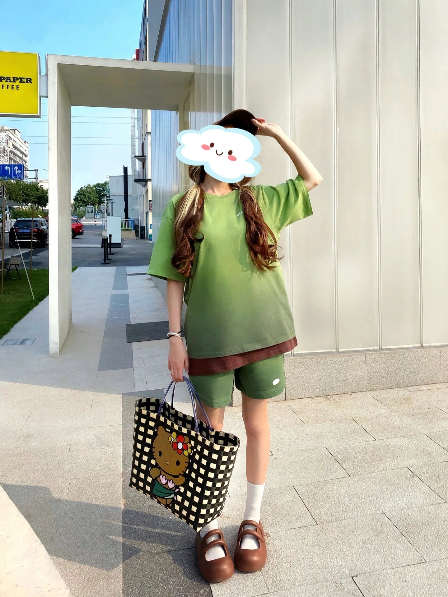 New Hello Kitty Handheld Woven Bag Fashion High Quality Girls' Beach Bag Cartoon Large Capacity Multifunctional Women's Handbag My Store