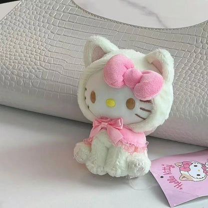 Cute Hello Kitty Plush Keychain Dopamine KT Cat Stuffed Animal Toys Kawaii Bags Doll Pendant Cartoon Plushie Girls Perfect Gifts My Store