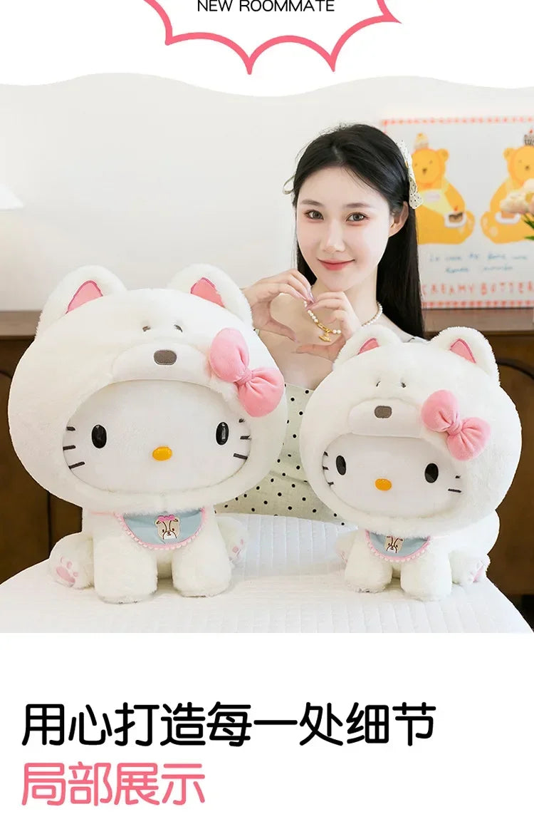 Hot Sanrio Large Size Hello Kitty Transforms Into A Puppy Series Plush Toy Cartoon Anime Filled Doll Kawaii Decorate Girl Gifts My Store