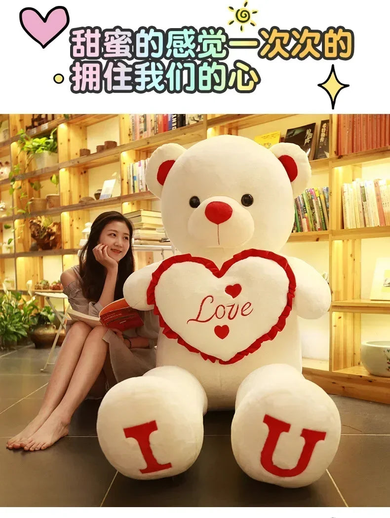 Teddy Bear 80/100cm Size Plush Toy Big Giant Pink Soft Stuffed Animals Pillow Dolls Grilfriend Girl Wife Birthday Valentines Day My Store