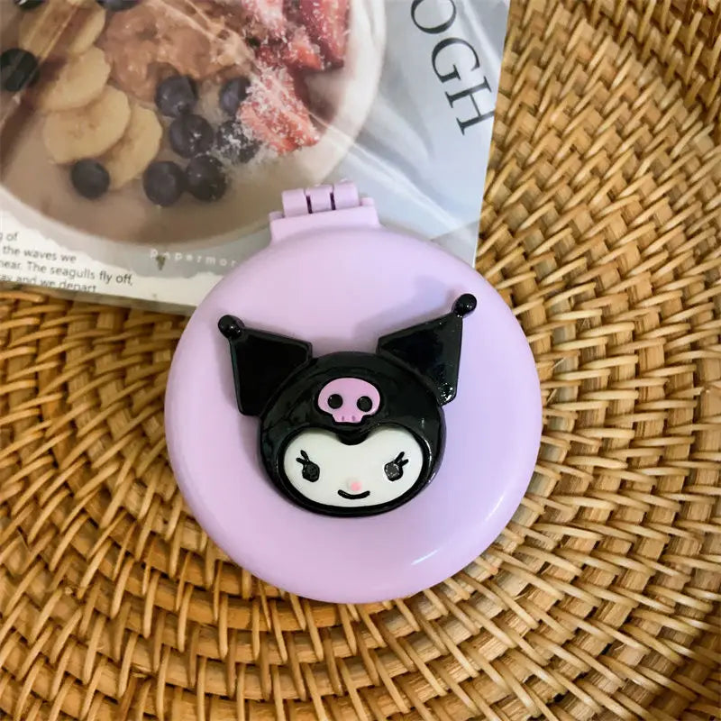 Hello kitty Kuromi My melody cute cartoon foldable comb mirror one-piece creative student portable dormitory make-up mirror My Store