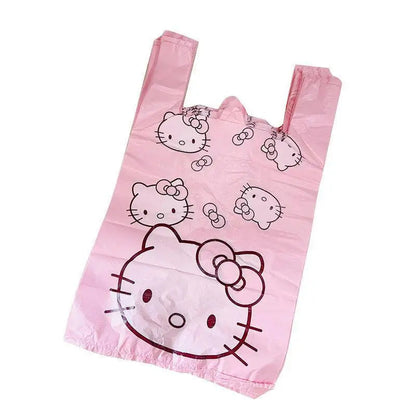 Cute Cartoon Kawaii Hello Kitty Cat Pattern Portable Bin Bag Vest Bag Plastic Bag Pink Tote Bag Storage Bag Household Waste Bag My Store