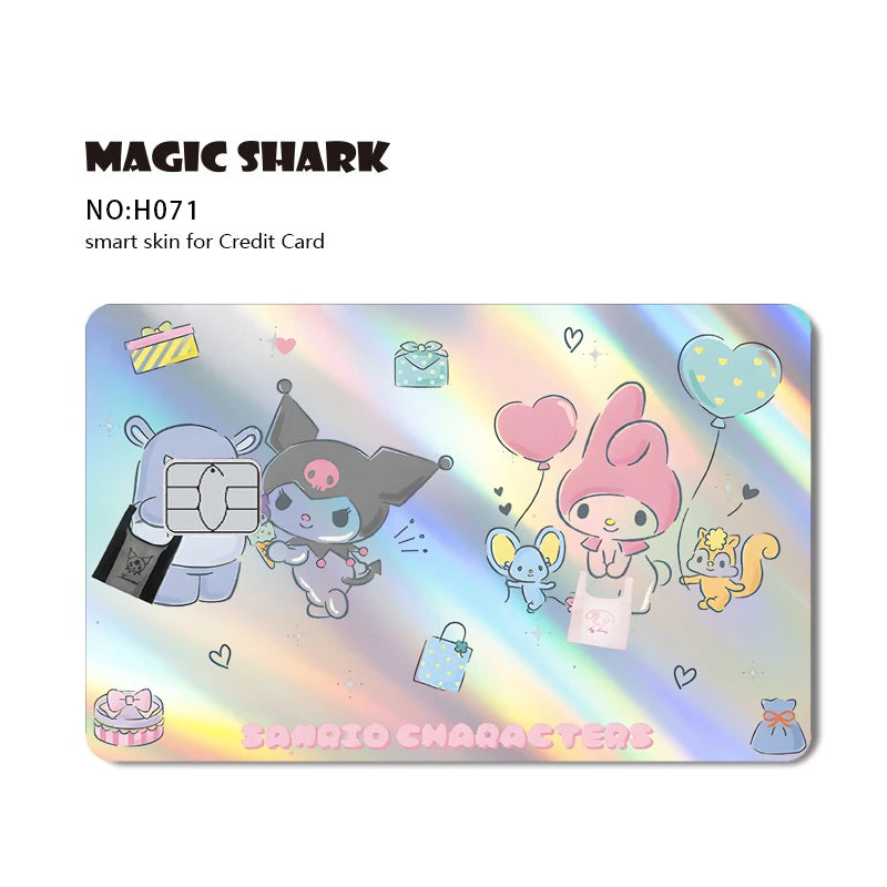 Hot Sale Hello Kitty Kuromi Holographic Laser Shinny Film Skin Cover Sticker for Debit Credit Card Bank Card My Store