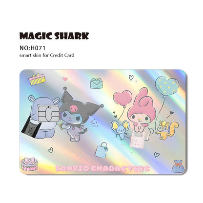 Hot Sale Hello Kitty Kuromi Holographic Laser Shinny Film Skin Cover Sticker for Debit Credit Card Bank Card My Store