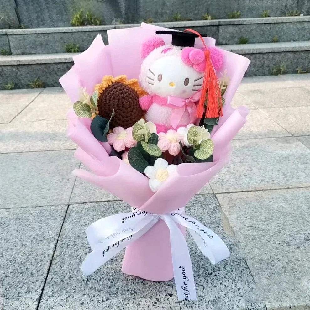 Hello Kitty Cartoon Plush Bouquet  Anime Rose Flowers Doll Home Wedding Decoration Christmas Valentine's Day Gift My Store