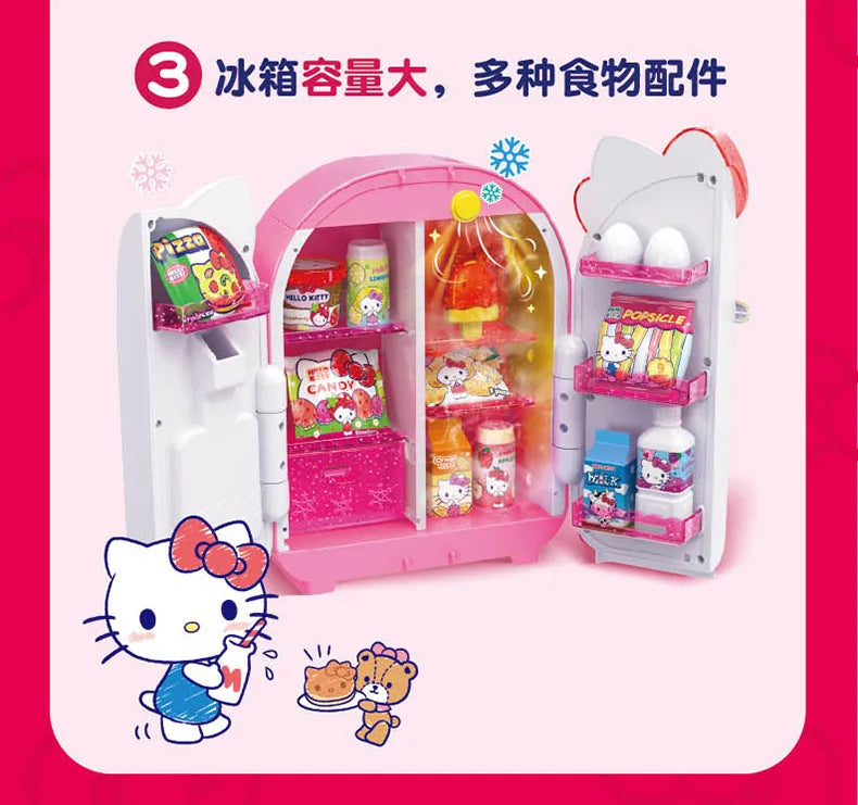Sanrio Hello Kitty Small Appliances Refrigerator Oven Rice Cooker Girl Simulation Play House Toy Set Kawaii Child Birthday Gift My Store