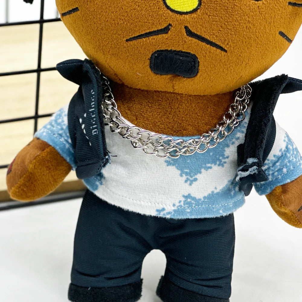 Hello Kitty Plush Doll Braided Head Vest Boy Figure Stuffed Toys Cute Boys Girls Birthday Gifts 25cm My Store