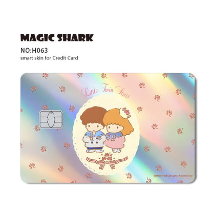 Hot Sale Hello Kitty Kuromi Holographic Laser Shinny Film Skin Cover Sticker for Debit Credit Card Bank Card My Store