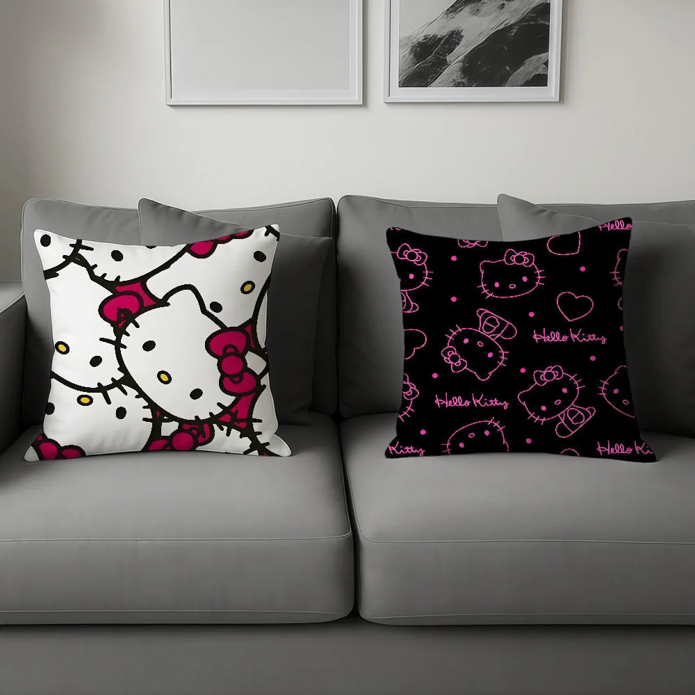 cushion cover soft Pillow bow Case for Hello Sofa Living Room kawaii Home Decor Protective k-Kitty SRO pink Pattern Covers My Store