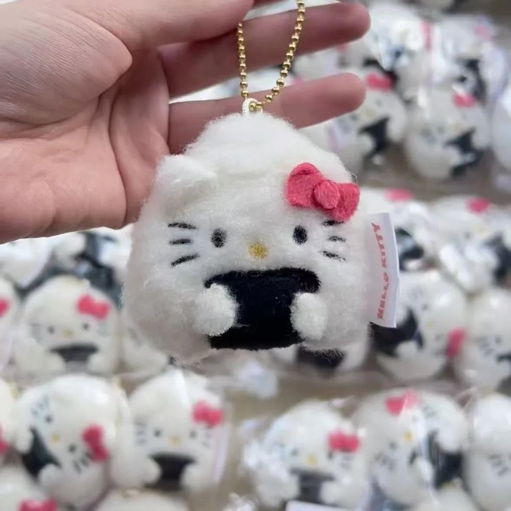 iigen Sanrio Hello Kitty Rice and Vegetable Sushi Pendant Keychain Cute Plush Cat Doll Bag Hanging Pendant Jewelry Accessories My Store