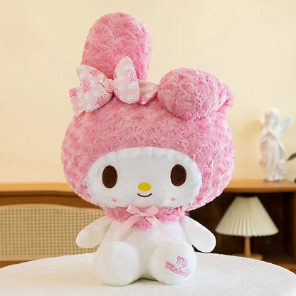 60CM Anime Sanrio Hello Kitty My Melody Rose Series Cartoon Plush Doll PP Cotton Filled Pillow Kawaii Sofa Ornament Holiday Gift My Store