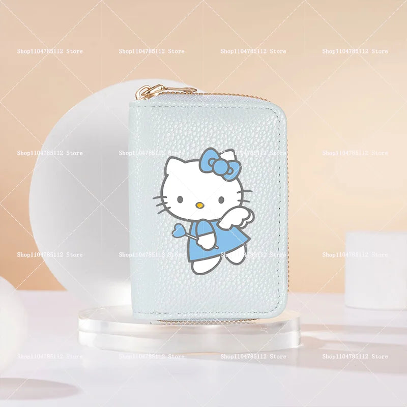 Hello Kitty Short Coin Purse with Card Slots Zipper Wallet Large Capacity Multiple Colors Credit Card Holder Coin Packet Gift My Store