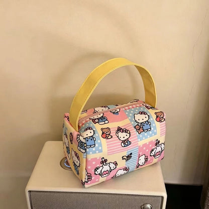 Sanrio Hello Kitty Cartoon Makeup Bag Kt Cat Portable Travel Toiletry Bag Outing Tee-Dimensional Handbag Girl Birthday Gifts My Store