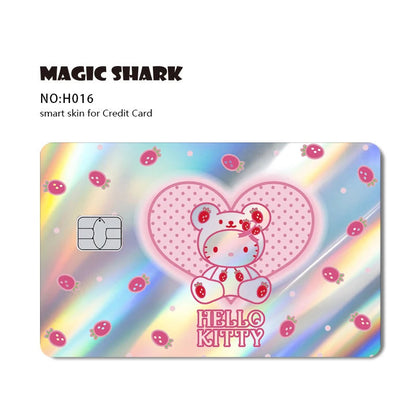 Hot Sale Hello Kitty Kuromi Holographic Laser Shinny Film Skin Cover Sticker for Debit Credit Card Bank Card My Store