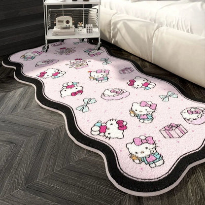 Sanrio Hello Kitty Living Room Blanket, Soft Velvet Cute Cartoon Sofa Bed Throw, Easy Clean Home Decor Blanket for Girls Gift My Store