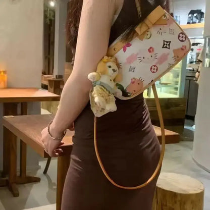 Sanrio Hello Kitty Anime Peripheral Products Outdoor Handbags Women One Shoulder Style Stick Bag Trendy Crossbody Bag Toy Gifts My Store