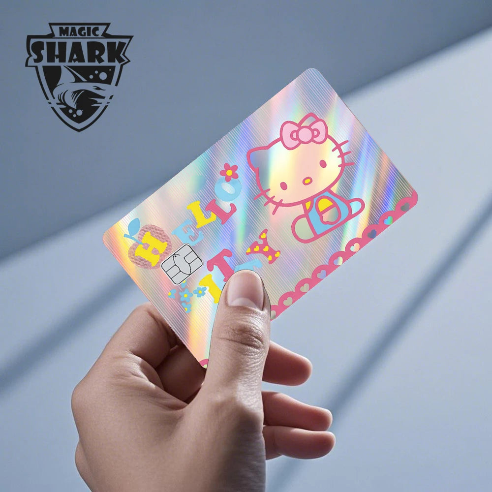 Hot Sale Hello Kitty Kuromi Holographic Laser Shinny Film Skin Cover Sticker for Debit Credit Card Bank Card My Store