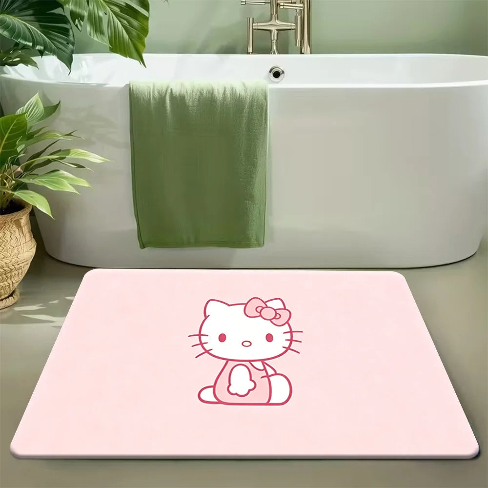 1pc of Sanrio Hello Kitty Plush Rug - Washable, Cartoon-Style Mat Suitable for Bedroom And Living Room Decor, Featuring Pink R My Store