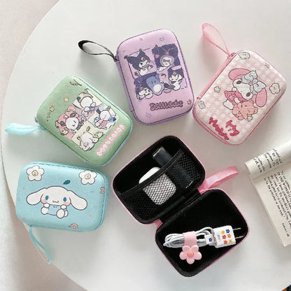 Cartoon Sanrio Data Cable Headphone portable hard drive Storage Bag Charger Protective Case coin purse Travel essentials gifts My Store