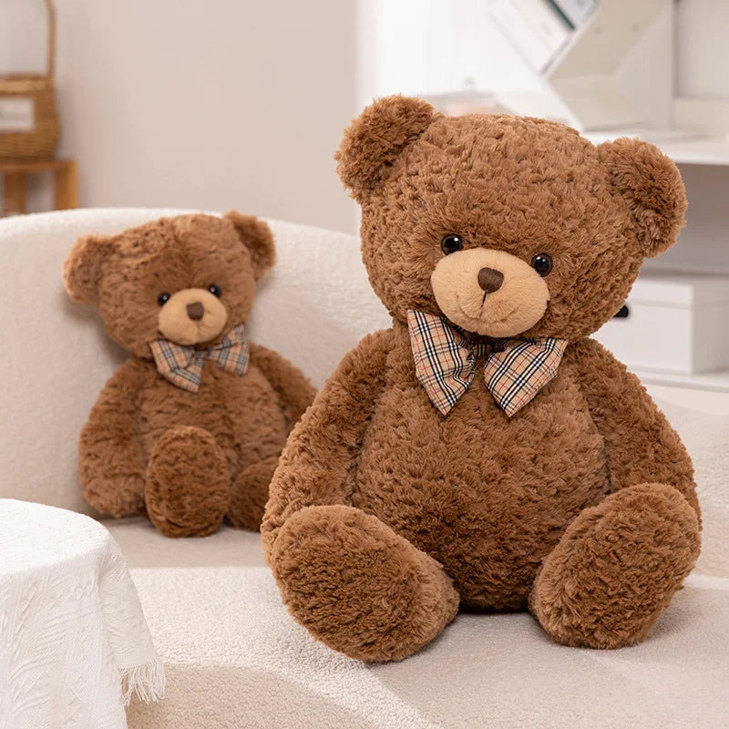 40-80cm Classic Teddy Bear Plush Dolls Cute Brown Bear Plushies with Bow Decor Lovely Birthday Gift Large Hug Pillow For Girl My Store