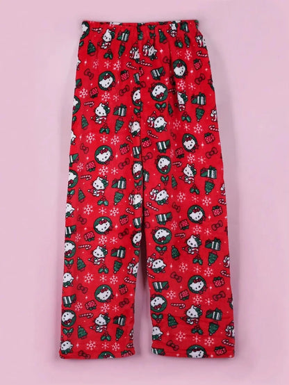 2026 New Hello Kitty Pajamas Pants Anime Women's Pajama Pants Cartoon Couple Home Sleepwear Trousers Leisure Home Clothing My Store