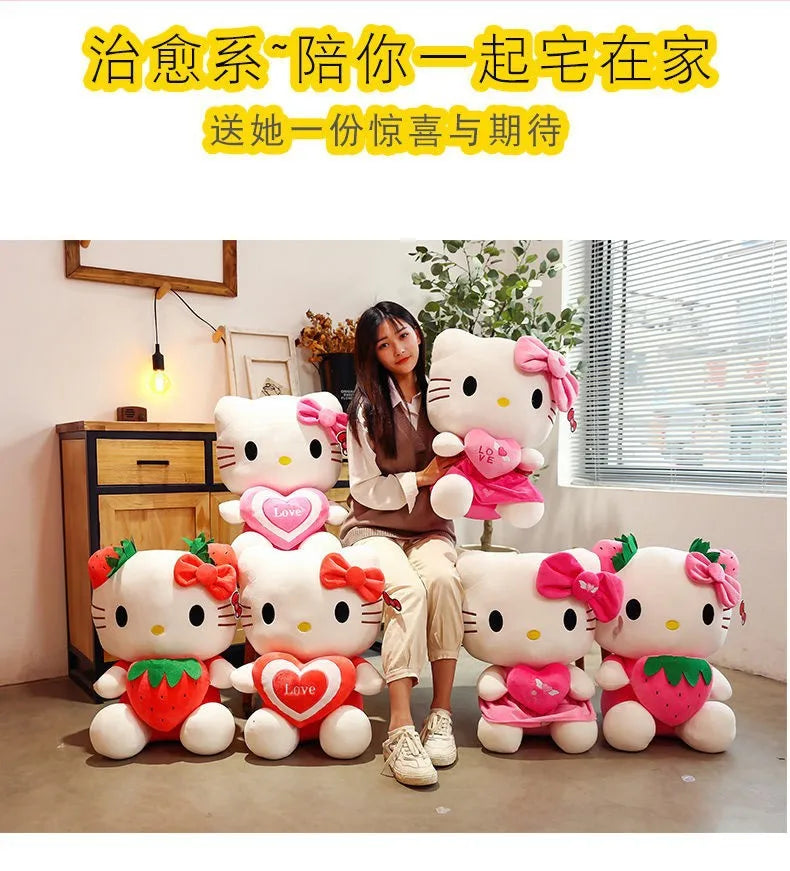 20-45cm Kawaii Hello Kitty Plush Toys Anime Kawaii Pillow Doll Stuffed Animal Children Plushies Decoration girls Birthday Gift My Store