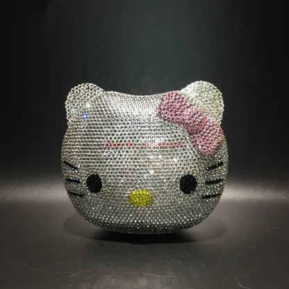 Hellokitty Anime Cartoon Shape Rhinestone Cartoon Full Of Diamonds Dinner Bag Handmade Diamond-Set Lady'S Clutch Christmas Gift My Store
