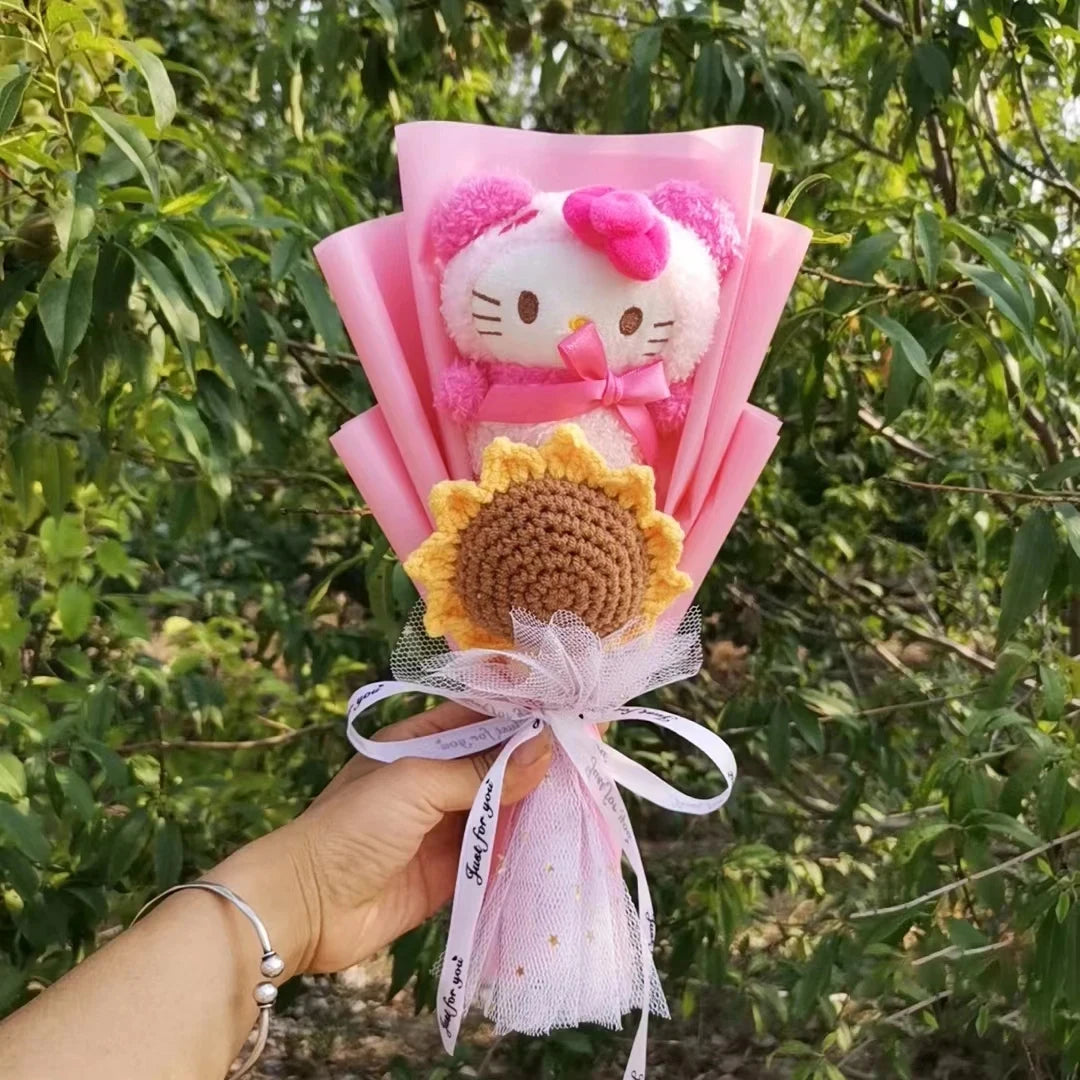 Hello Kitty Cartoon Plush Bouquet  Anime Rose Flowers Doll Home Wedding Decoration Christmas Valentine's Day Gift My Store