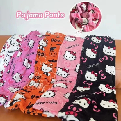 2026 New Hello Kitty Pajamas Pants Anime Women's Pajama Pants Cartoon Couple Home Sleepwear Trousers Leisure Home Clothing My Store