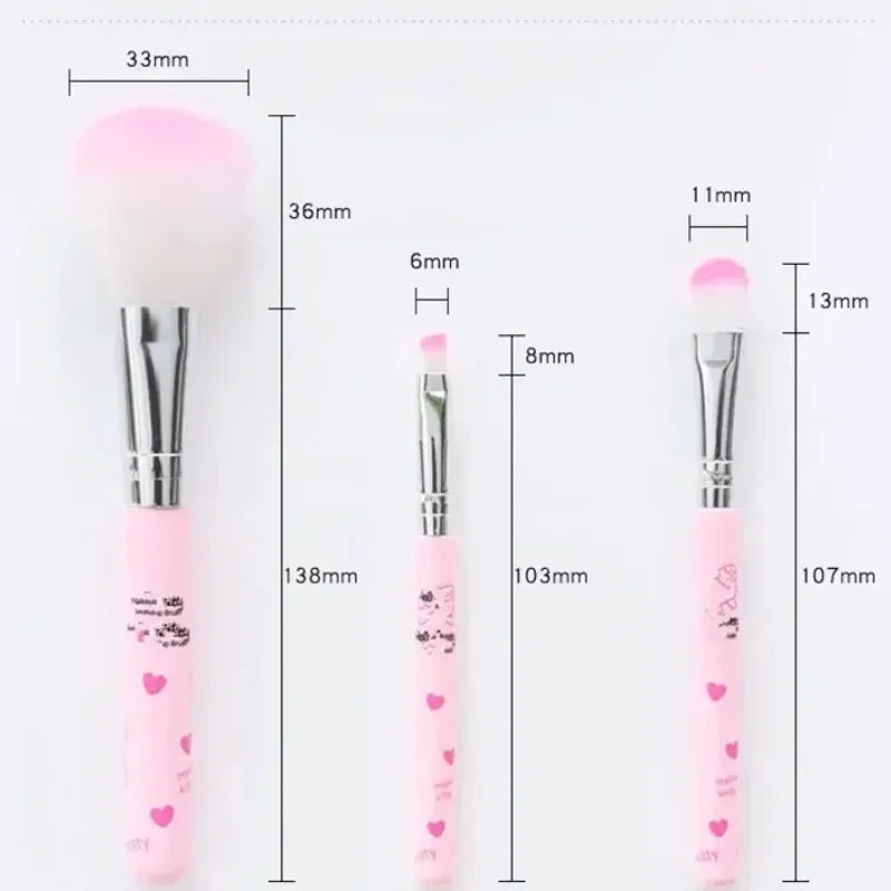 7Pcs Hello Kitty Makeup Brush Set Cute Cartoon Beauty Tools Eyeshadow Blush Eyebrow Brush Kit Girl Gifts My Store