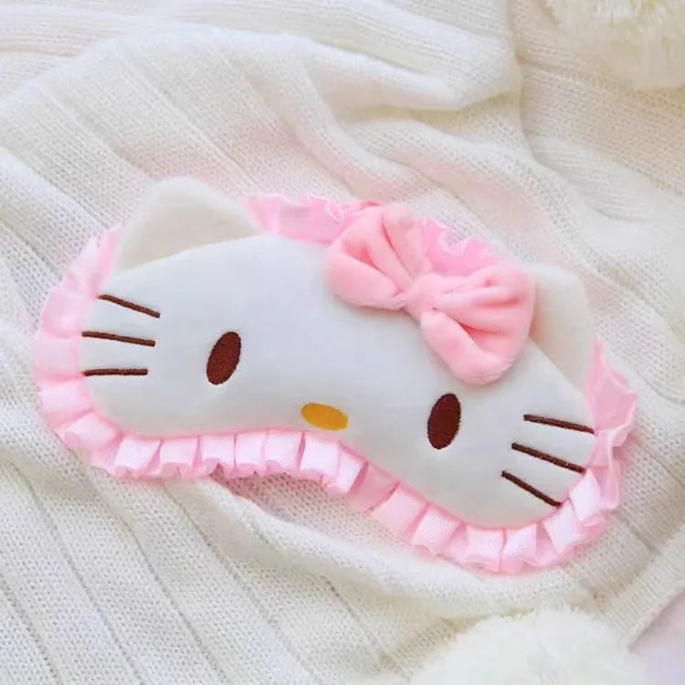 Kawaii Hello Kitty Cute Cartoon Girl Sleeping Plush Eye Mask Shade Office Sleep Student Napping Female Accessories Wholesale My Store